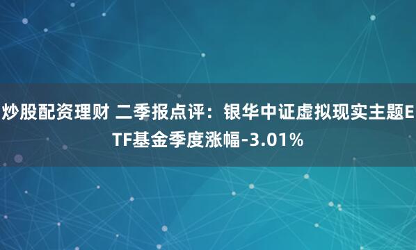 炒股配资理财 二季报点评：银华中证虚拟现实主题ETF基金季度涨幅-3.01%